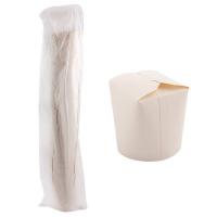 Контейнер бумажный CHINA PACK 500мл Н88хD87 мм с декором ОРНАМЕНТ, 50 шт./упак