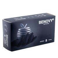 Перчатки одноразовые 100 шт S неопудренные ЧЕРНЫЙ НИТРИЛ коробка "BENOVY" Перчатки одноразовые 100 шт S неопудренные ЧЕРНЫЙ НИТРИЛ коробка "BENOVY"