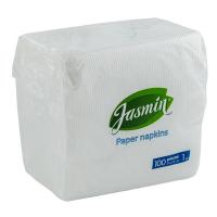 Салфетка бумажная 1-сл 24х24 см 100 шт БЕЛАЯ "JASMIN"