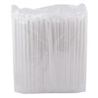 Соломка (трубочка) для коктейля h240d12 мм 100 шт BUBBLE TEA без изгиба БЕЛАЯ PP в индивидуальной упак "NN"