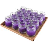 Свеча в стекле h45d50 мм 16 шт/уп СИРЕНЕВАЯ ЛАВАНДА "Horizon Candles"