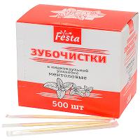 Зубочистки Н65 мм 500 шт/уп МЕНТОЛОВЫЕ в пленке в индивидуальной упак 1/100