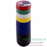 Изолента Ш 19 мм 20 м/рул 10 шт/уп ПВХ ЦВЕТ В АССОРТИМЕНТЕ ЕВРОГАРАНТ 1/10