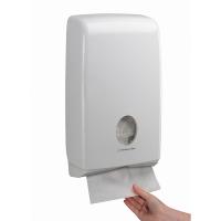 Диспенсер для листовых бумажных полотенец ДхШхВ 239х81х380 мм AQUARIUS SLIMFOLD ПЛАСТИК БЕЛЫЙ KIMBERLY-CLARK 1/1